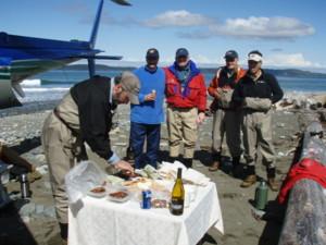 The northwest end of Vancouver Island.  The perfect shore Lunch - good food, good friends, no crowds.
